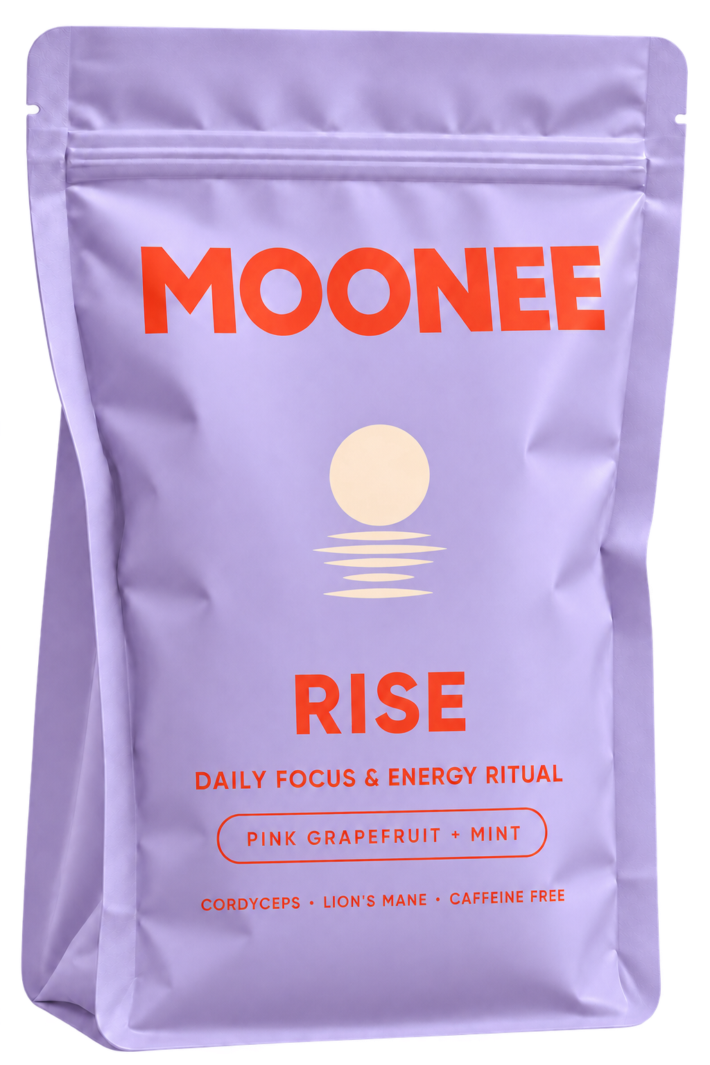 Lavender MOONEE Rise Pink Grapefruit Mint supplement pouch